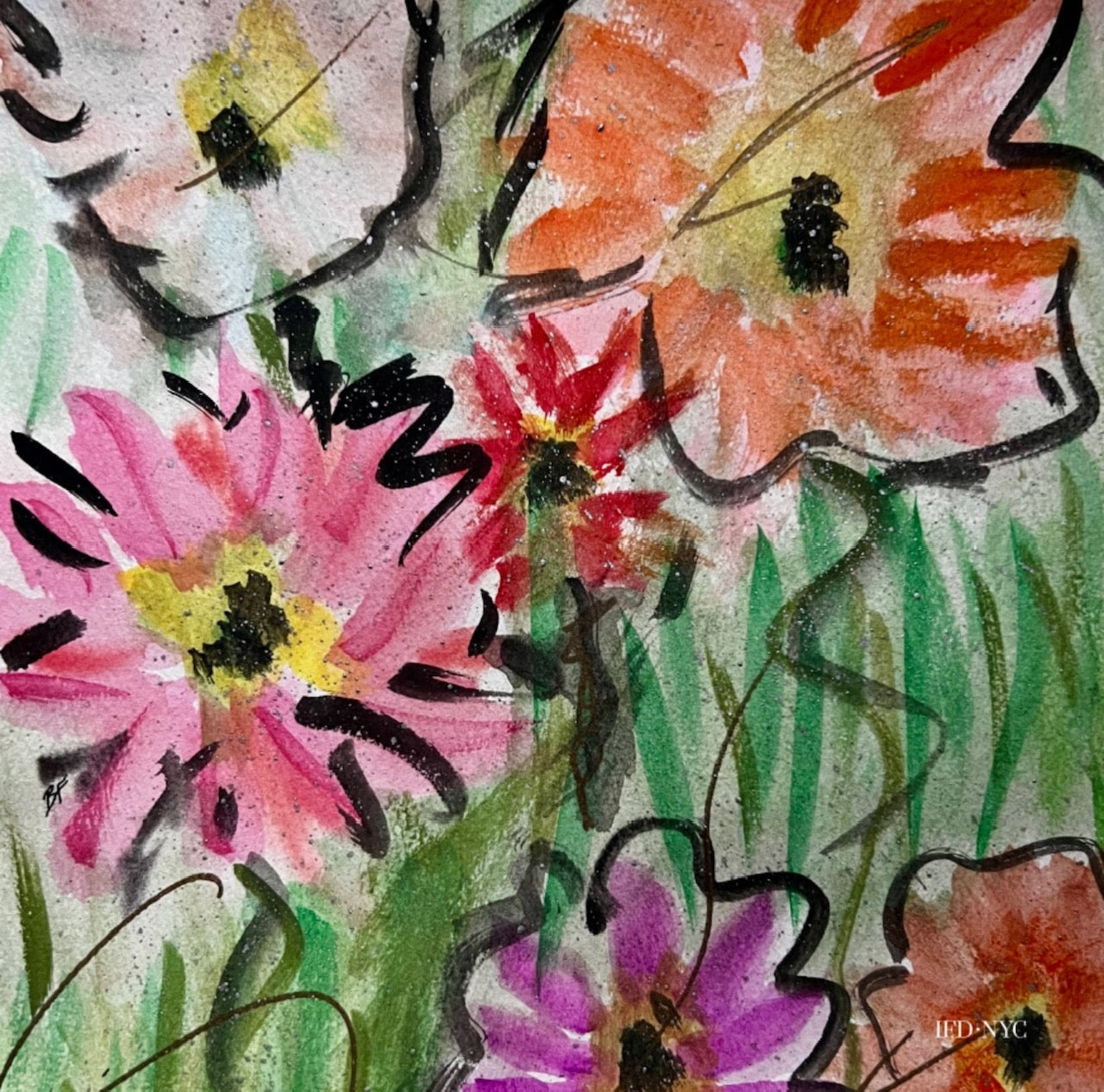 The Edit: Floral Art in Silk 'PEACE' Scarf