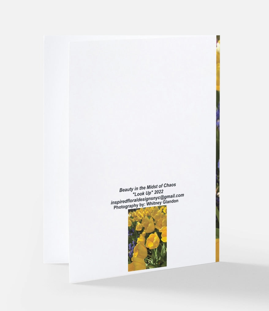 'Beauty in the Midst of Chaos' Floral Greeting Cards "Just Look Up"