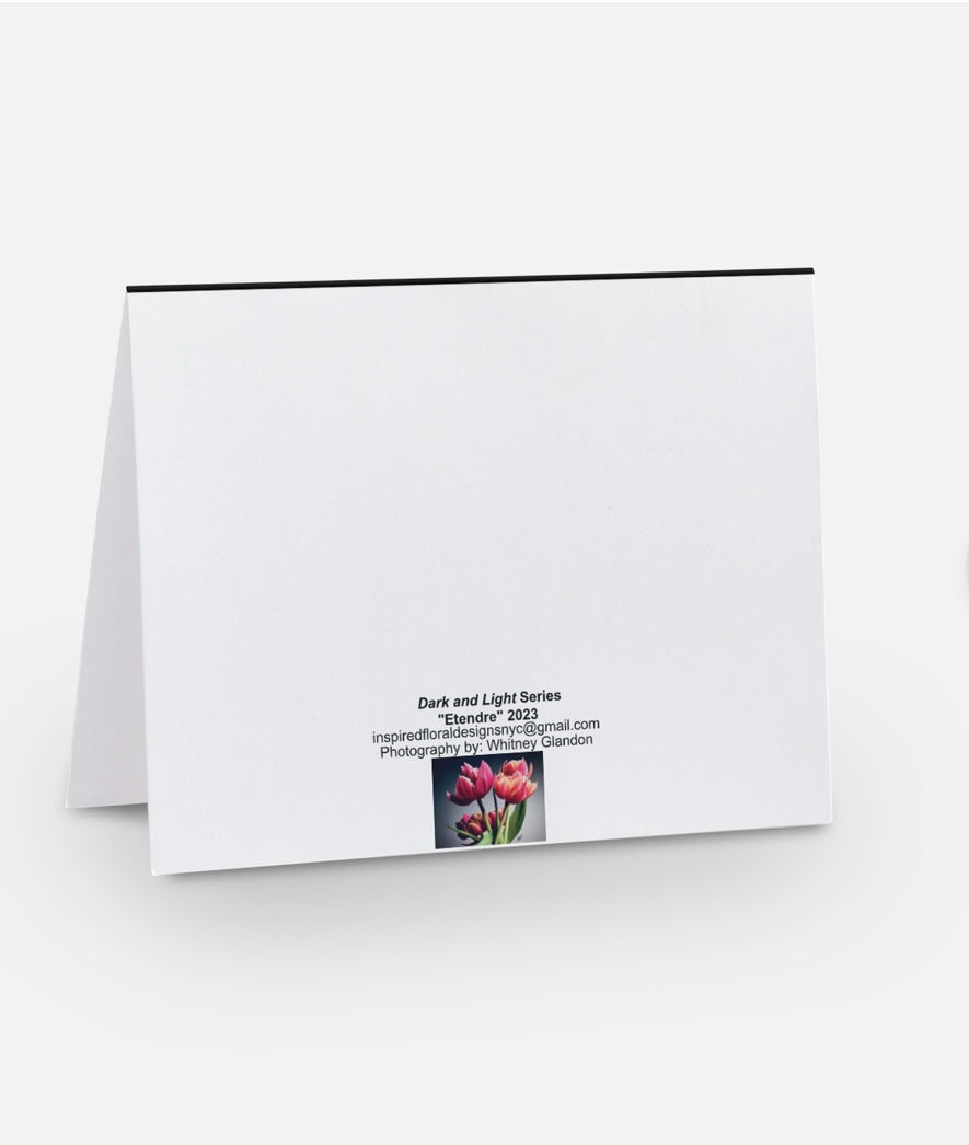 'Dark and Light' Floral Greeting Card "Étendre"
