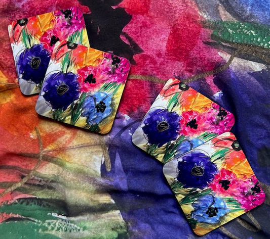 floral watercolor coasters