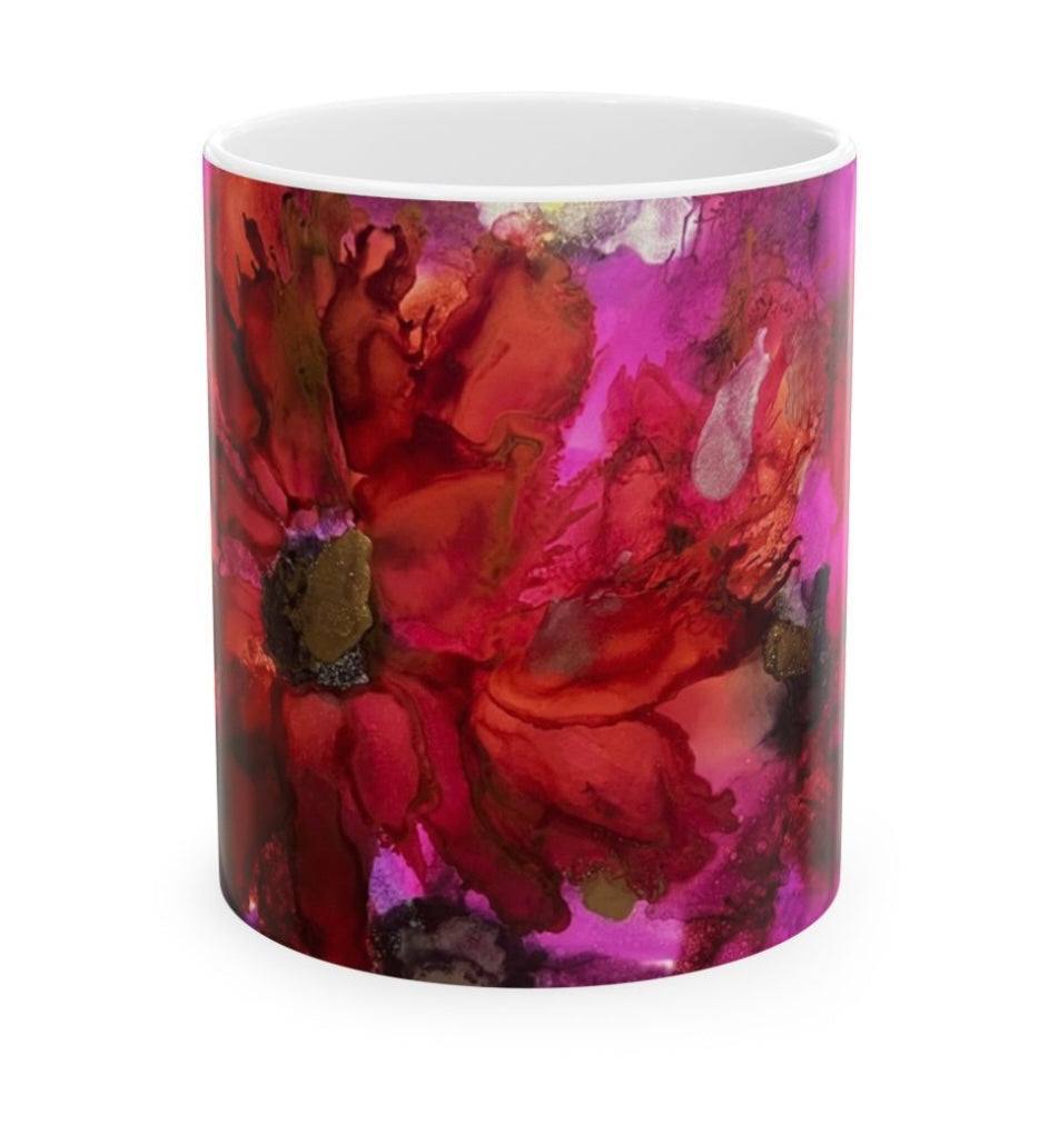 inspired floral designs nyc diva in red coffee mug