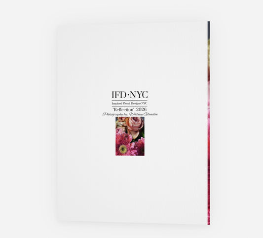 Product packaging with 'IFD NYC' branding and floral design on a white background- greeting card pink and blush flowers