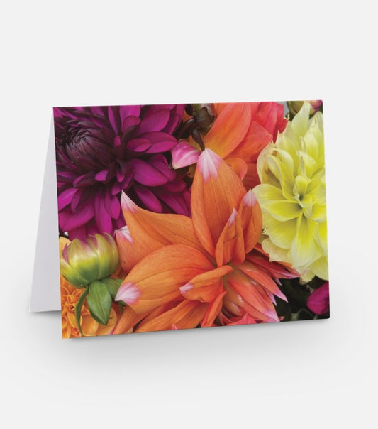 Greeting card with colorful flower photo by inspired floral designs nyc llc on a white background copyright