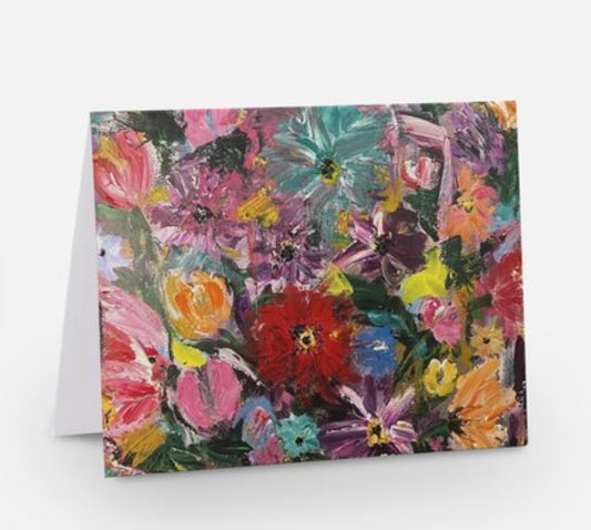 'Floral Disco' Greeting Cards - set of 5