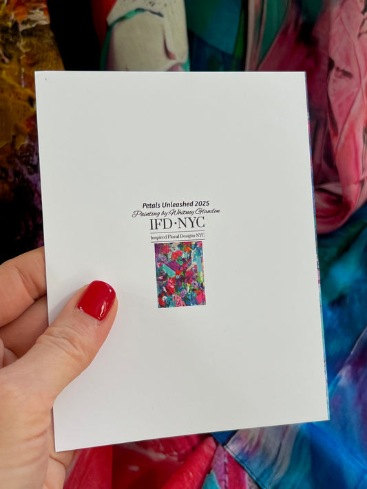 back of petals unleashed greeting card by whitney at inspired floral designs nyc