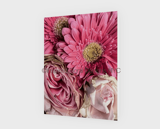 Close-up of pink flowers greeting card by Inspired Floral Designs NYC LLC