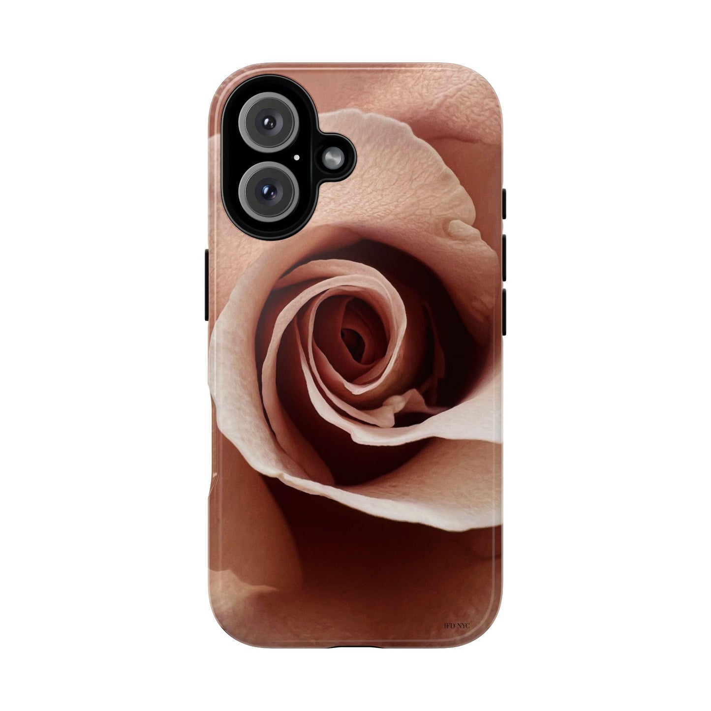 Phone case with a rose design on a white background by Inspired Floral Designs NYC