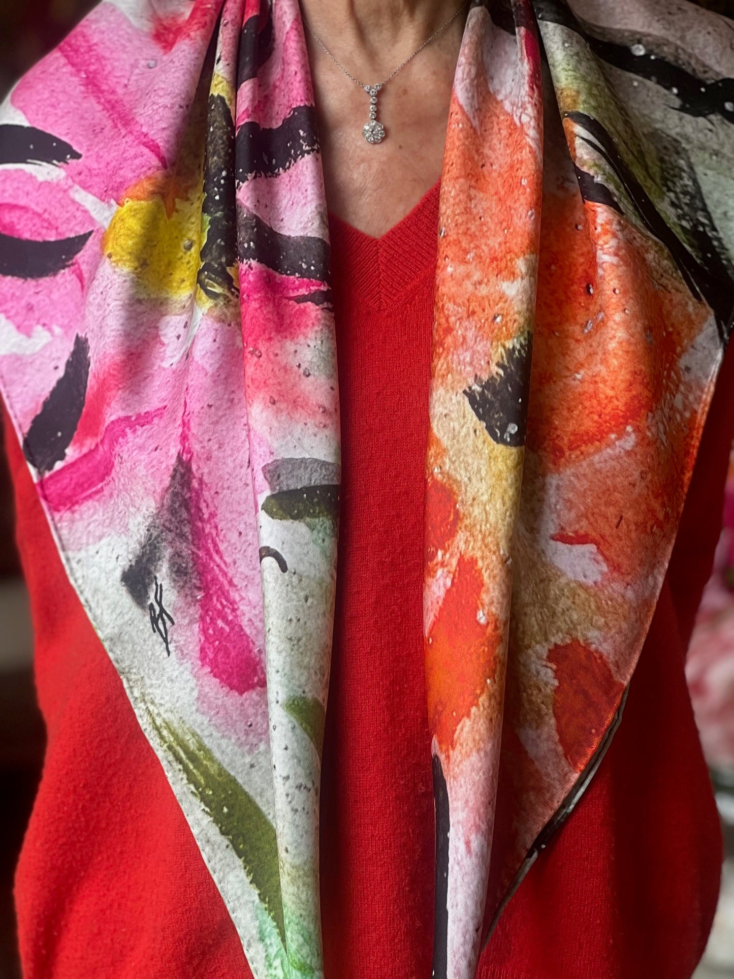 inspired floral designs nyc the edit:floral art in silk twill scarves peace scarf