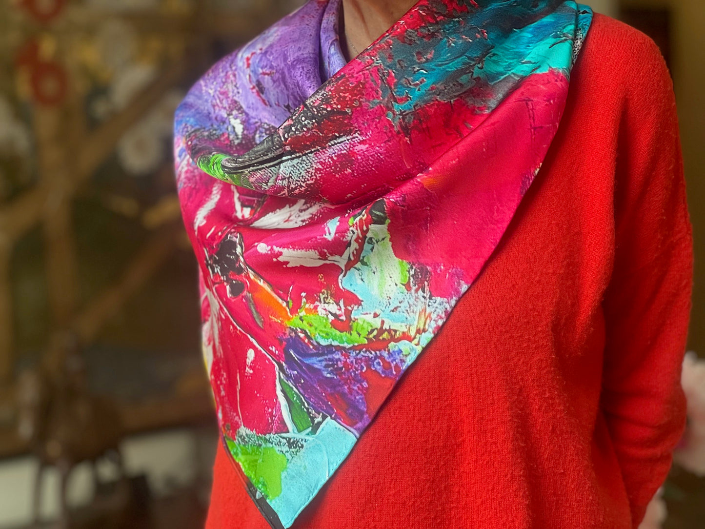 The Edit: Floral Art in Silk 'Petals in the Wild' Scarf