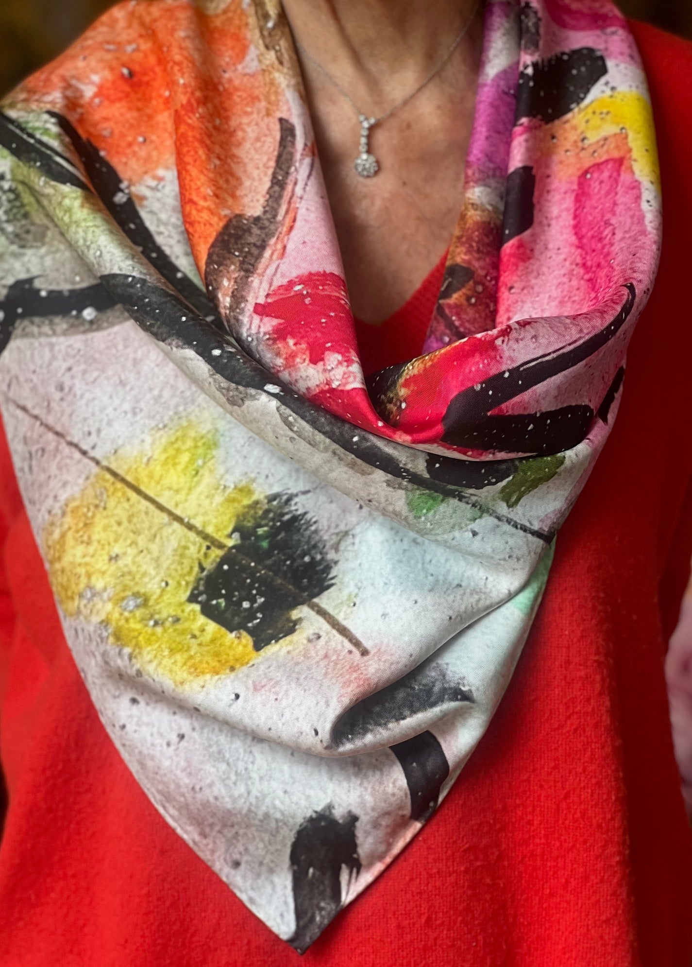 inspired floral designs nyc the edit: floral art in silk peace scarf silk twill