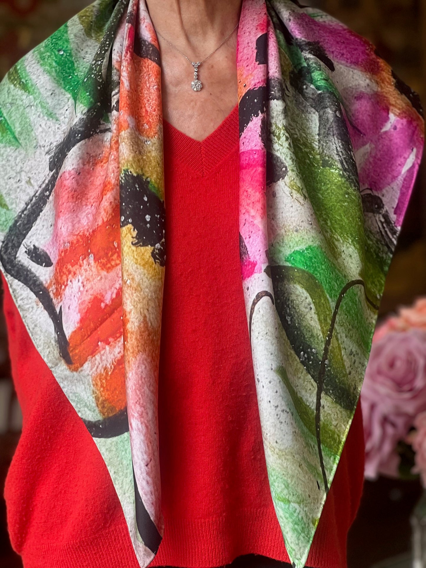 inspired floral designs nyc the edit: floral art in silk twill scarves