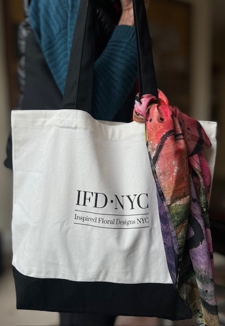 inspired floral designs nyc cotton deluxe tote bag