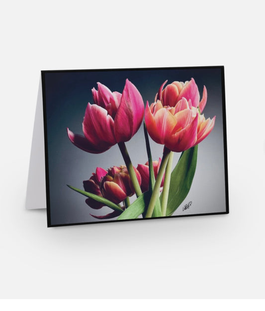 'Dark and Light' Floral Greeting Card "Étendre"