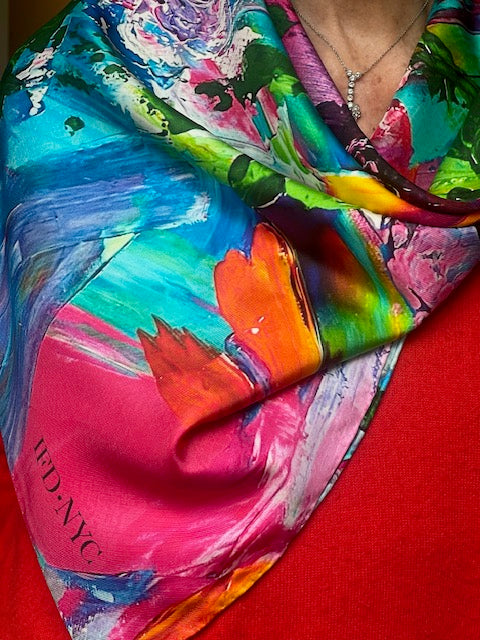 bright floral abstract painting by whitney - journal cover