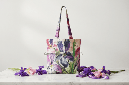 Tote bag with floral design on a white surface inspired floral designs nyc