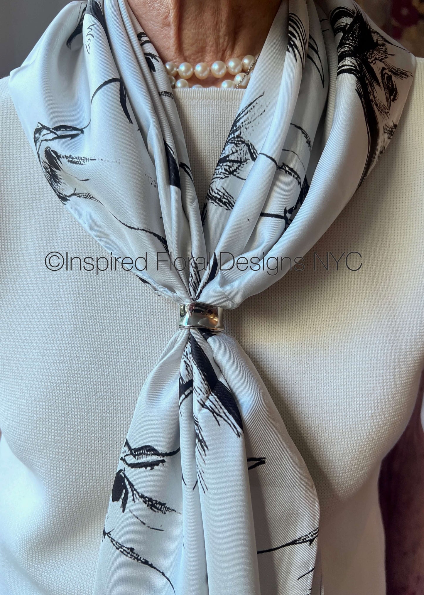 'Gershwin' Blooming Wild Silk Twill Scarf