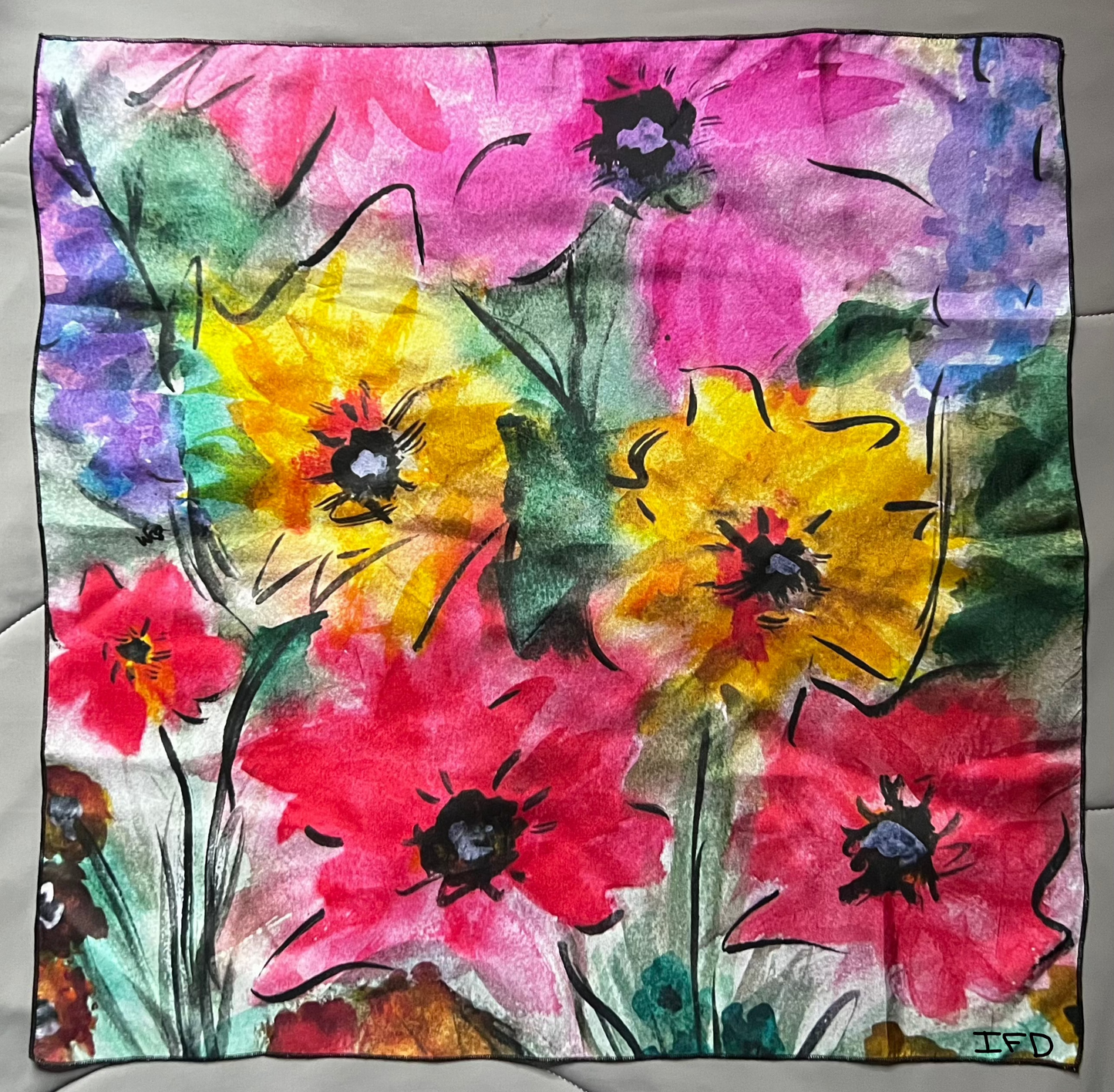 inspired floral designs nyc silk scarves