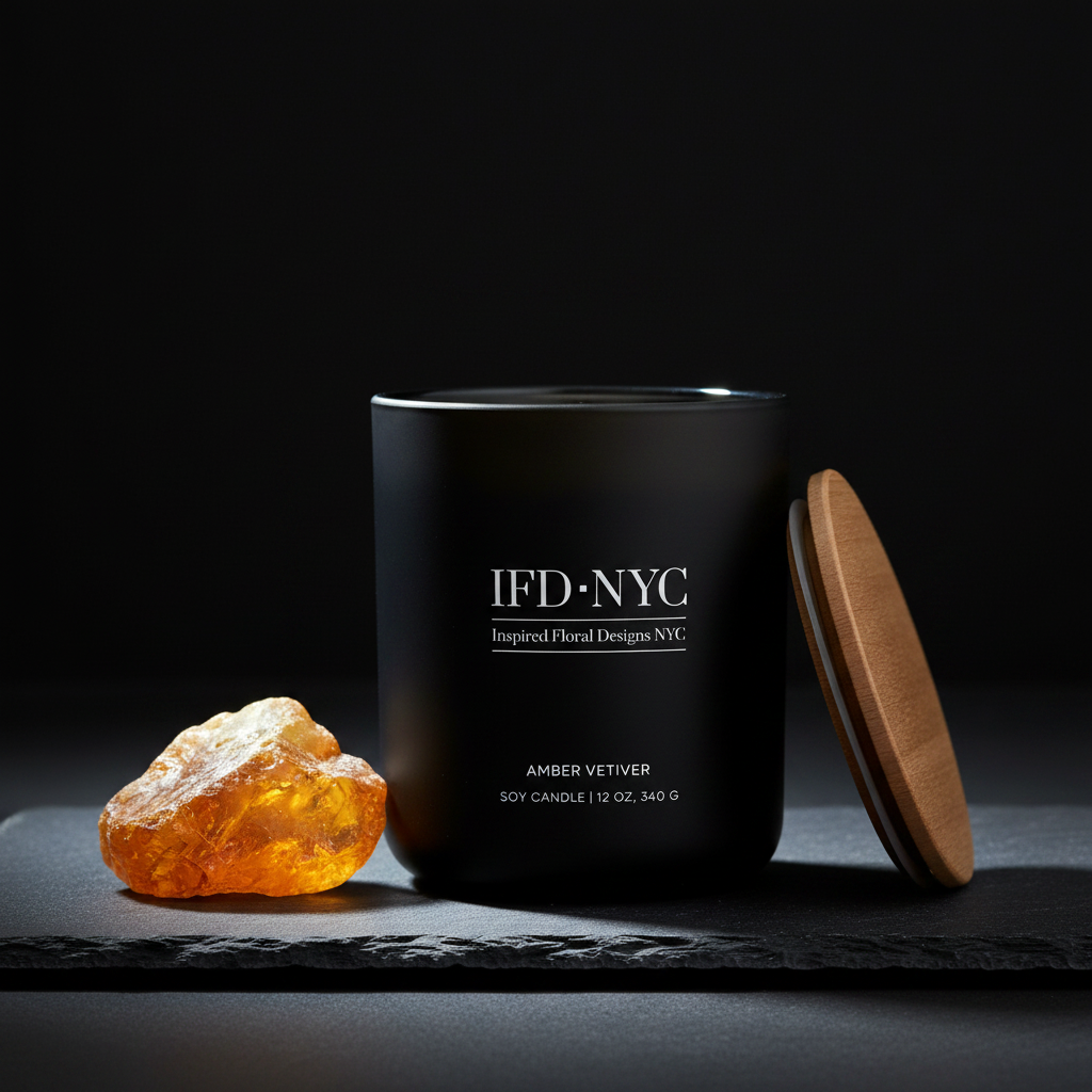 Candle — Single Amber Resin IFD NYC 