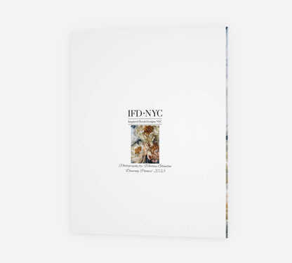 back of floral greeting card with ifd nyc written on it