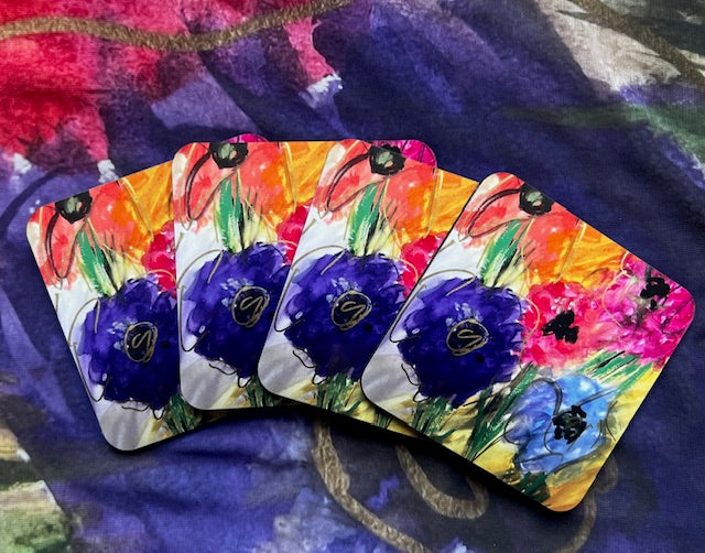 floral watercolor coasters