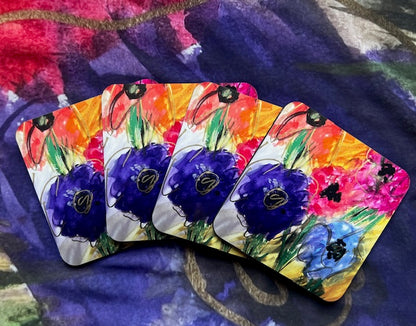 floral watercolor coasters