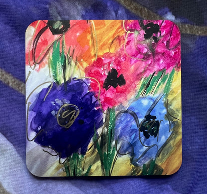 floral watercolor coasters