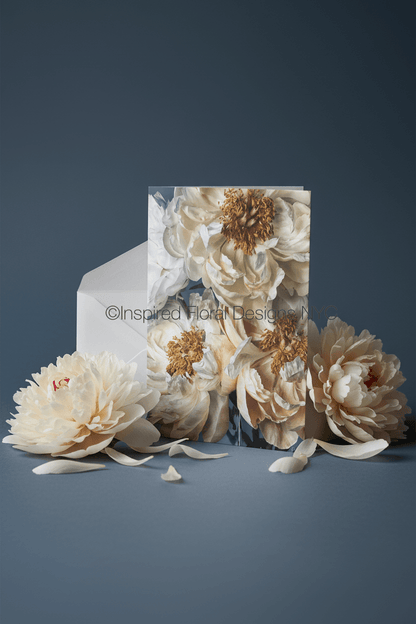 beautiful peonies on a greeting card by whitney at inspired floral designs nyc llc copyright