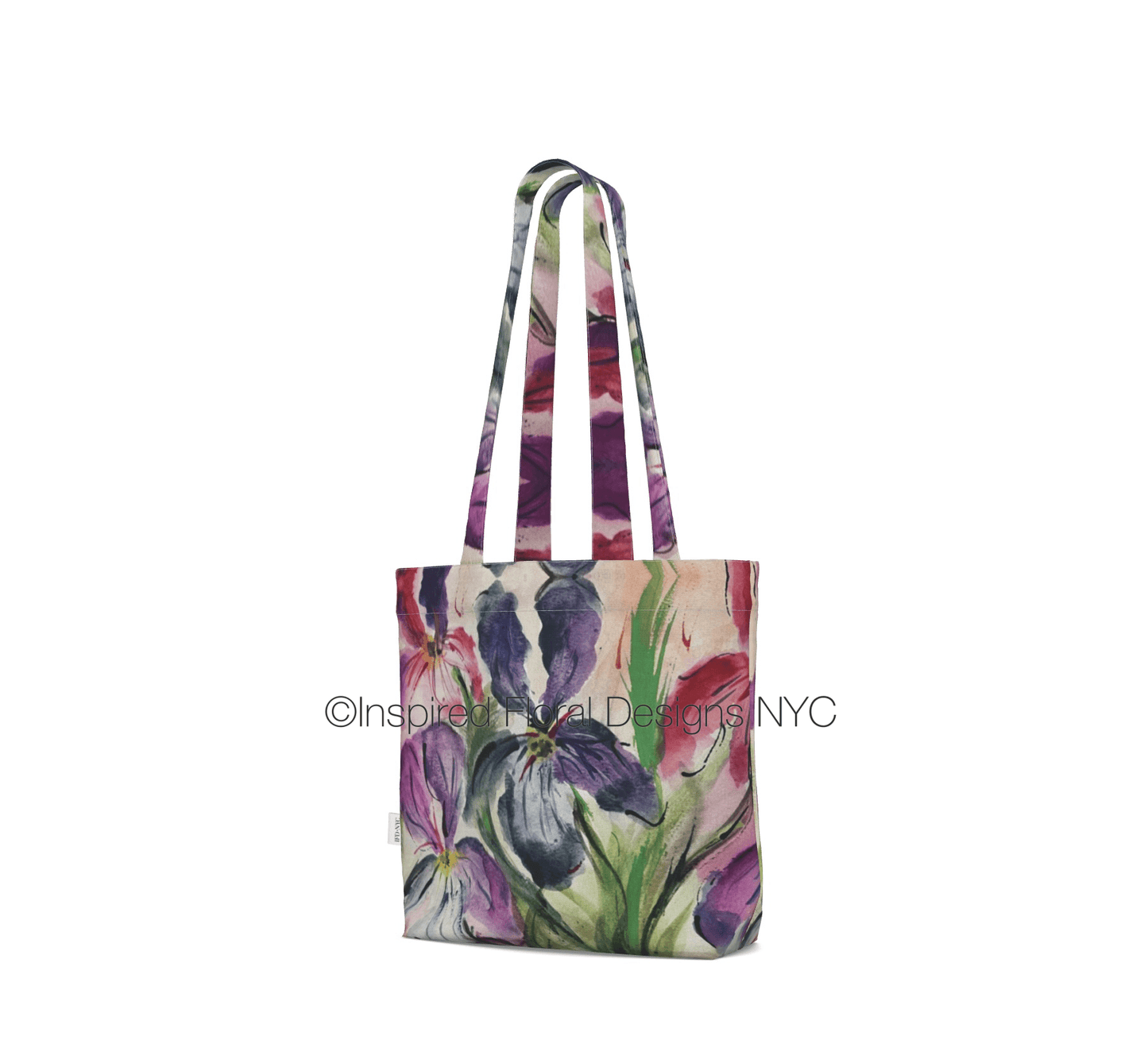 Tote bag with floral design on a white background inspired floral designs nyc