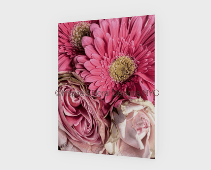 Close-up of pink flowers greeting card by Inspired Floral Designs NYC LLC 