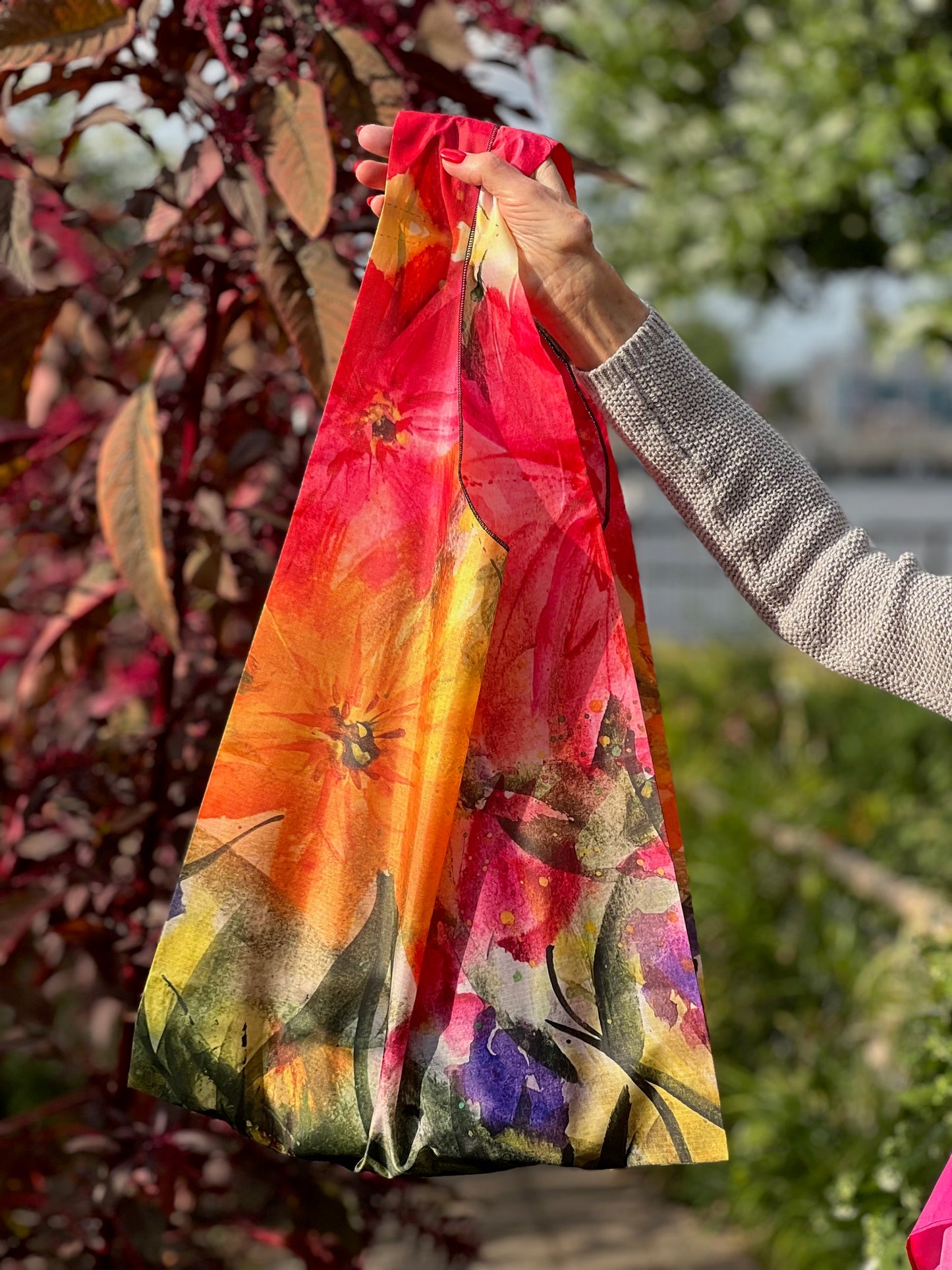 Watercolor Blossom Parachute Totes