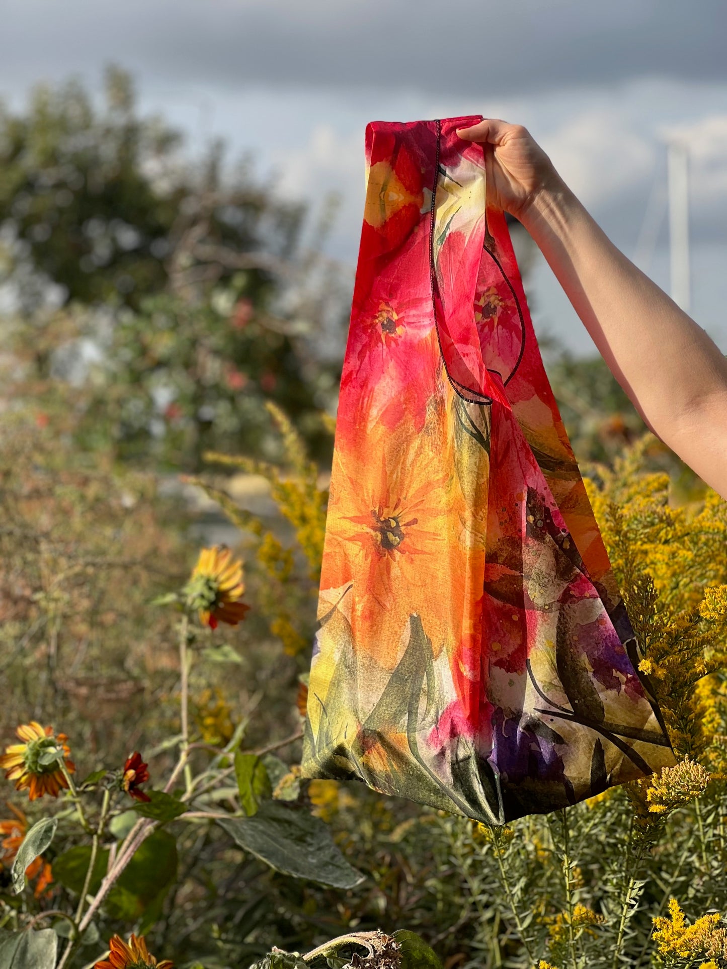 Watercolor Blossom Parachute Totes