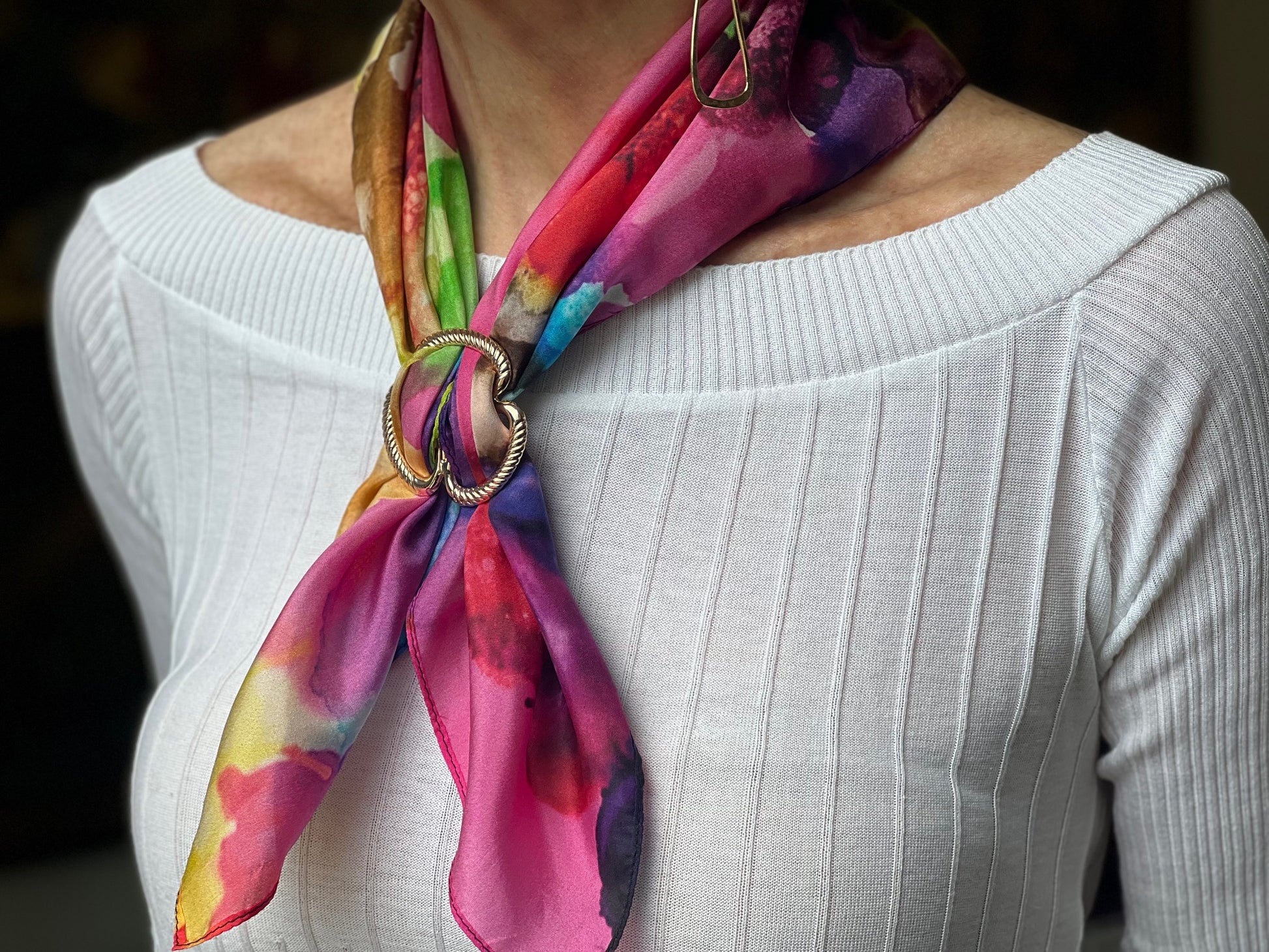 kaleidoscope color burst floral scarf inspired floral designs nyc scarf rings