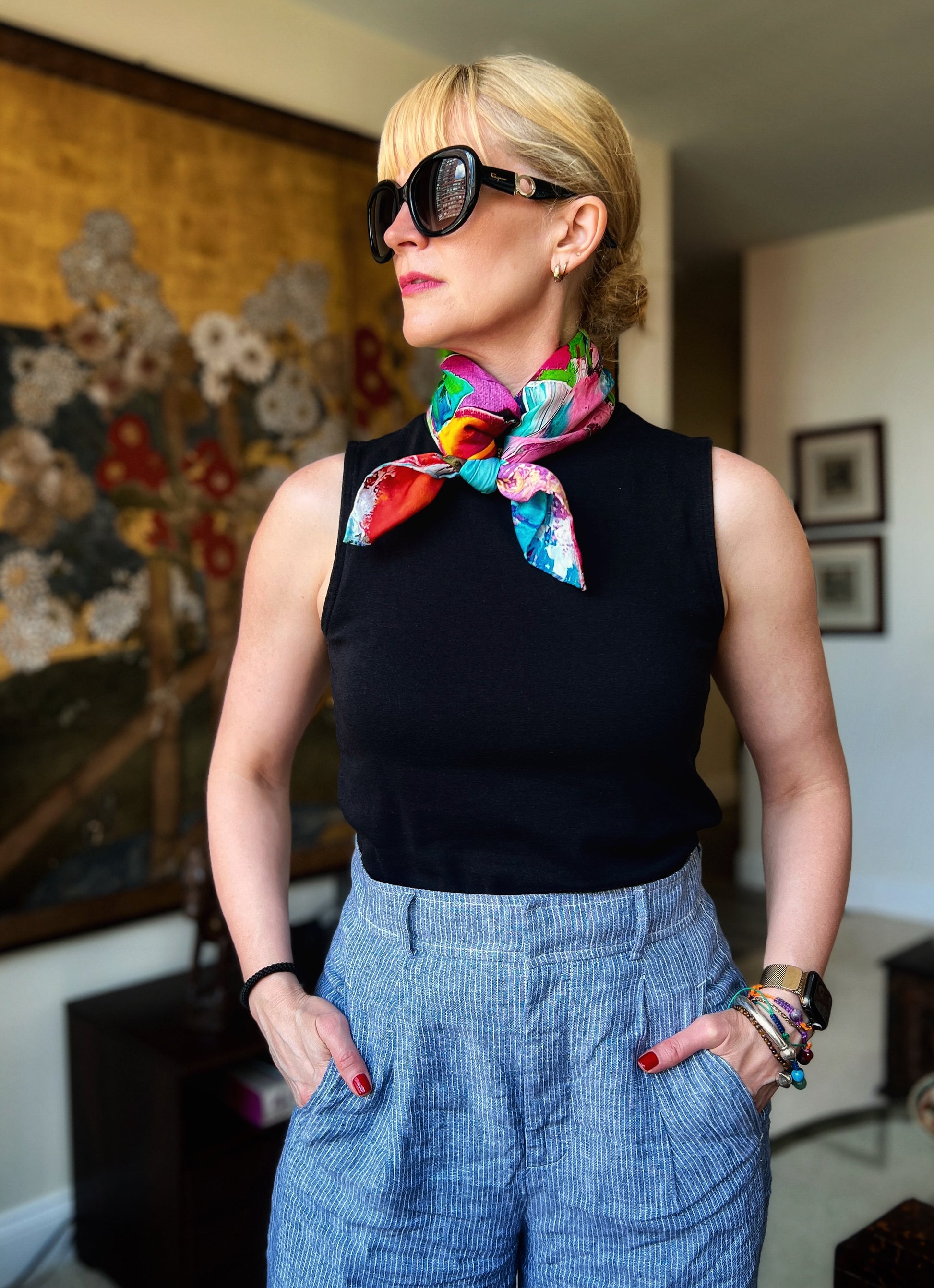 petals unleashed the edit floral art in silk inspired floral designs nyc silk scarves ferragamo sunglasses