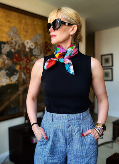 petals unleashed the edit floral art in silk inspired floral designs nyc silk scarves ferragamo sunglasses