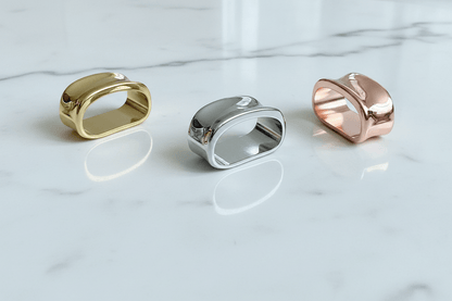 3 different scarf rings- gold, silver and rose gold - inspired floral designs nyc llc