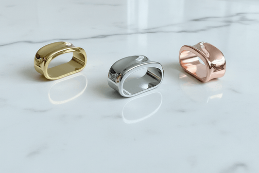 3 different scarf rings- gold, silver and rose gold - inspired floral designs nyc llc
