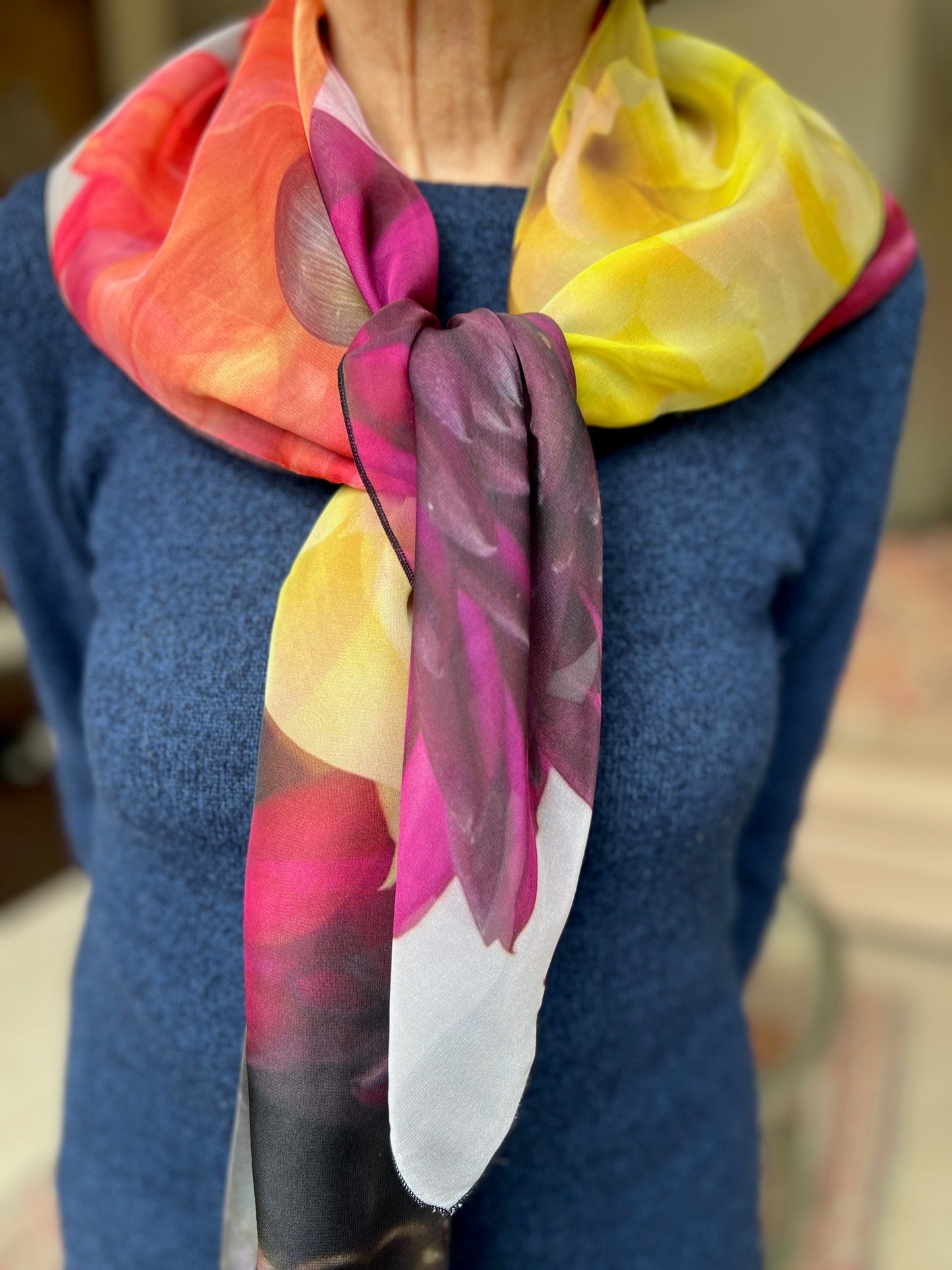 royal silk chiffon floral scarf inspired floral designs nyc