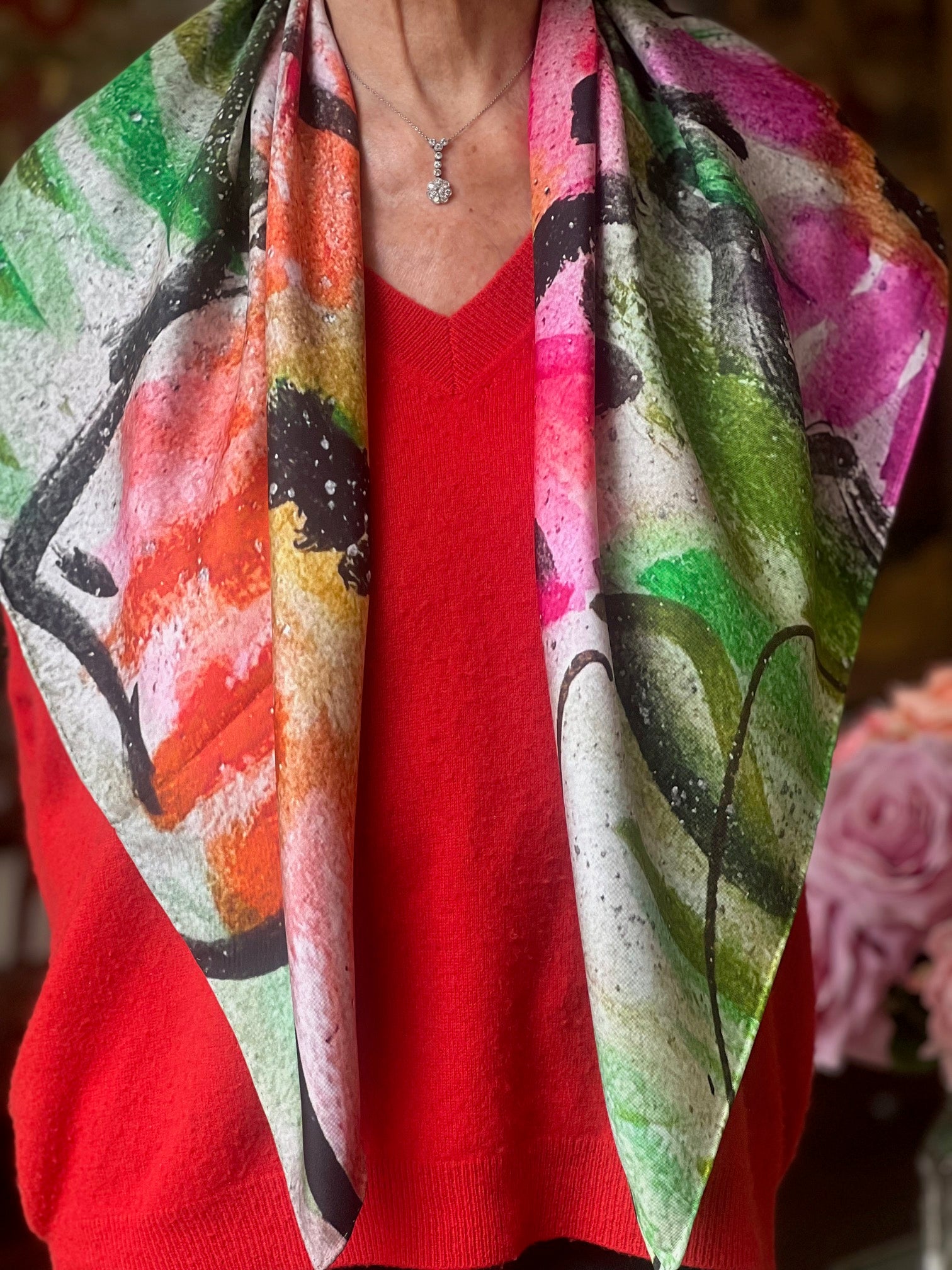inspired floral designs nyc the edit: floral art in silk twill scarves