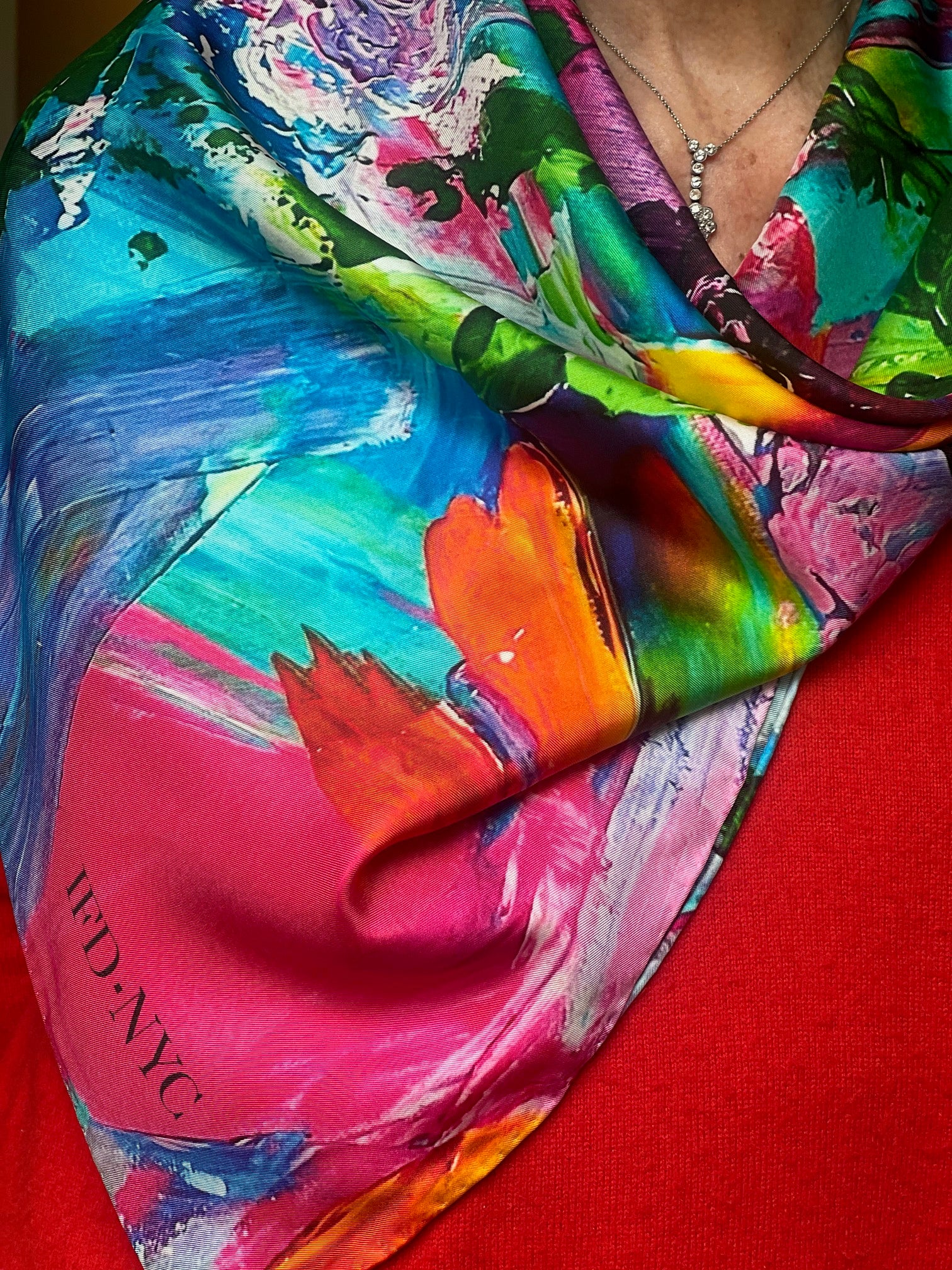 petals unleashed silk twill scarf the edit inspired floral designs nyc 