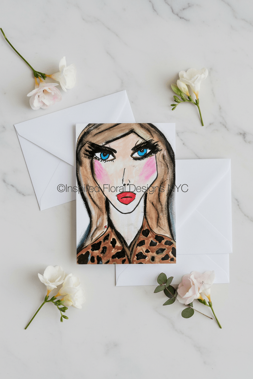 'Margeux' Visages Greeting Card - set of 5