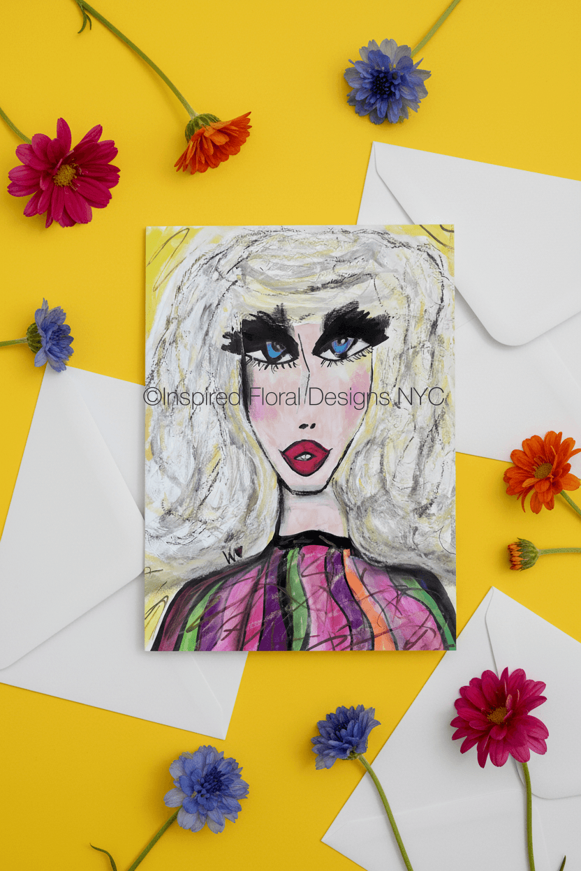 'Vivienne' Visages Greeting Card - set of 5