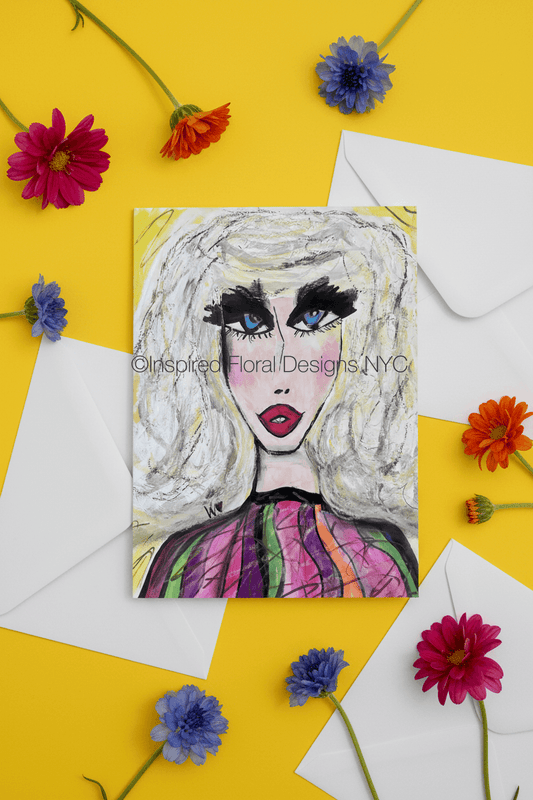 'Vivienne' Visages Greeting Card - set of 5